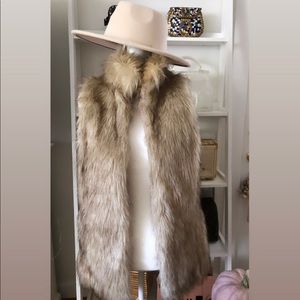 Collared fur vest